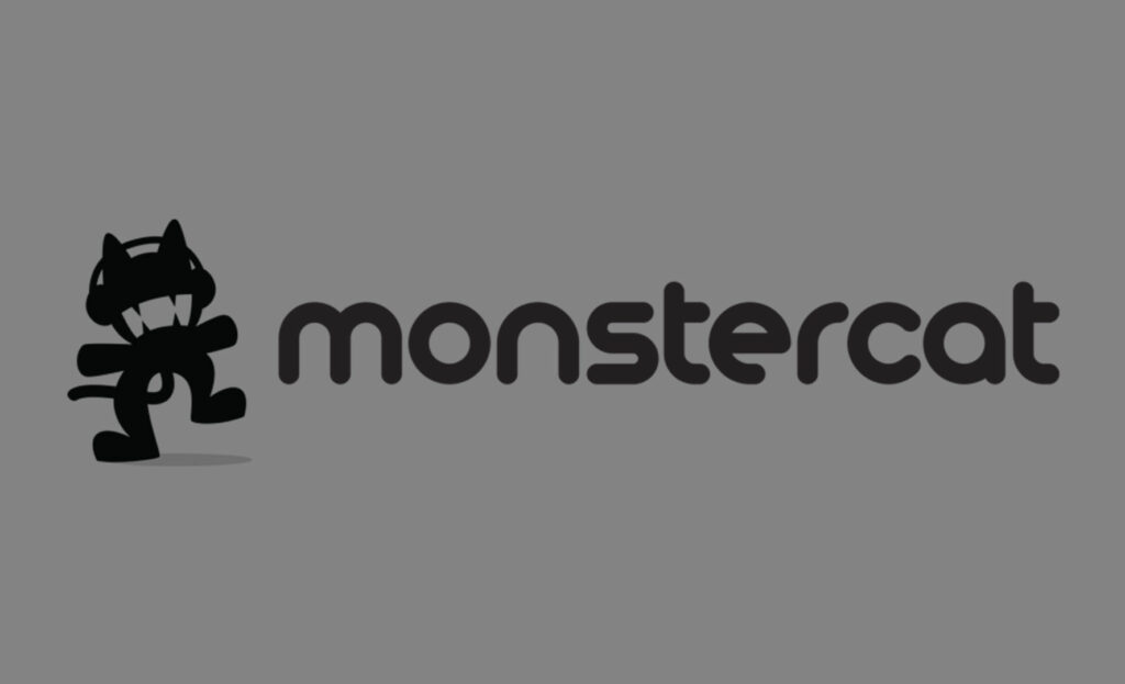 monstercat Logo auf grauem Hintergrund