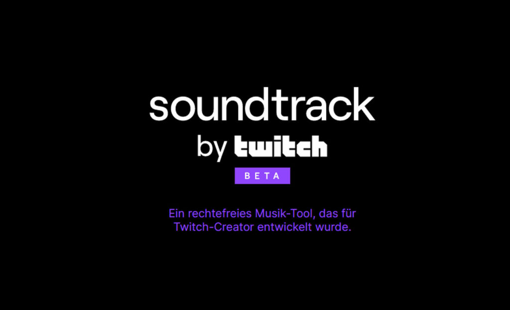 Twitch Soundtrack Logo auf schwarzem Hintergrund