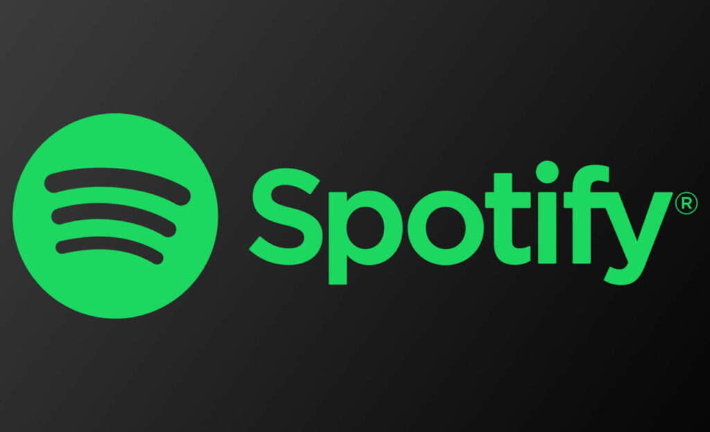 Spotify Logo auf schwarzem Hintergrund