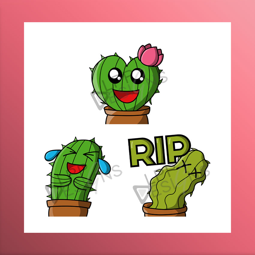 Kaktus Emote Paket mit Liebe, lachen und RIP
