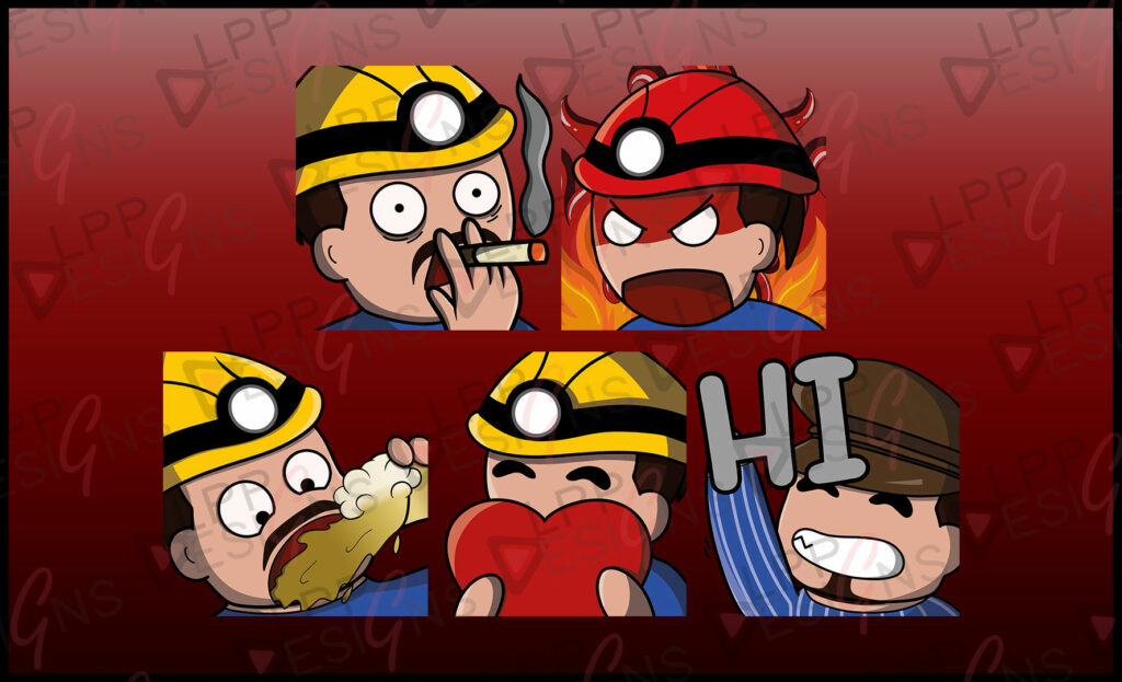Individuelle Twitch Designs in Rot mit Emotes