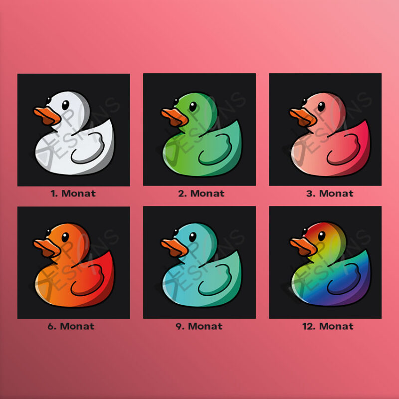 Bade Enten in verschiedenen Farben als Twitch Badges