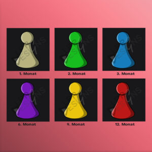 Spiel Figuren in verschiedenen Farben als Twitch Abzeichen