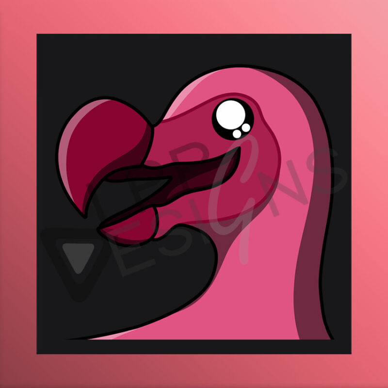Pinker Dodo lächelnd als Herz geformt