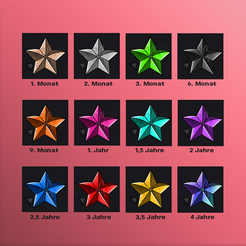 Twitch Badges "Sterne" 12er