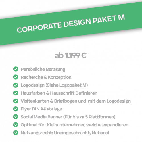 Preisliste für ein Corporate Design Größe M
