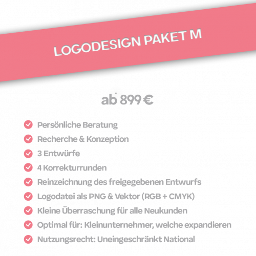 Preisliste für ein Logodesign Größe M
