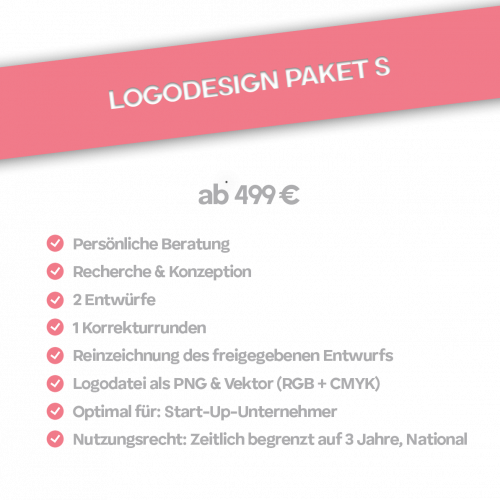 Preisliste für ein Logodesign Größe S